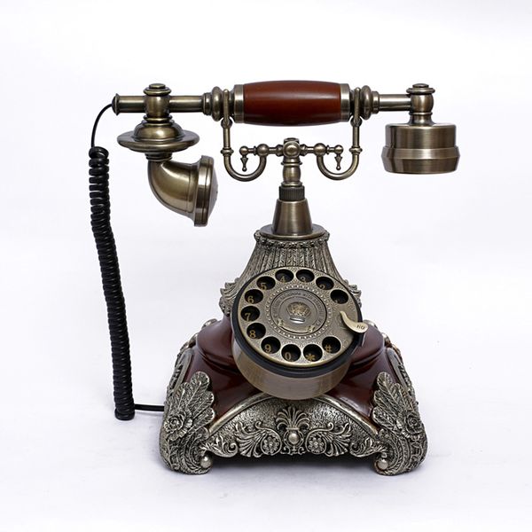 Retro Rotary Dial Classic Wooden Old Fashioned Desk Telephone With Retro Rotary Dial Classic Wooden Old