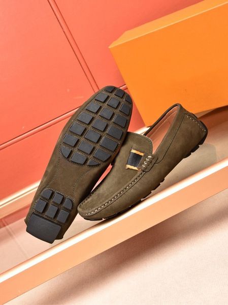 

new arrival louise mens gloria dress loafers walk shoes slip-on genuine leather drive casual italian shoes size 38-46, Black