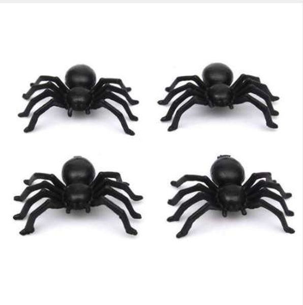 50x Plastica Black Spider Trick Toy Halloween Haunted House Prop Decor Vendita calda