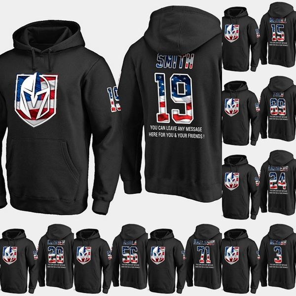 

Mens Vegas Golden Knights USA Flag Hoodie 40 Ryan Carpenter 28 William Carrier 5 Deryk Engelland Hockey Sweatershirt Jerseys Black S-XXXL