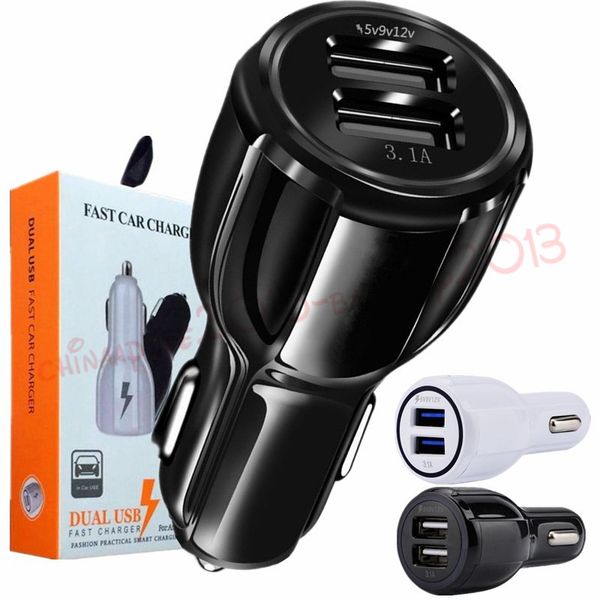 

qc 3.0 быстрый автомобиль заряд зарядное устройство 5v 9v 12v 3.1a двойной usb порты автомобиля adpater для iphone 7 8 х samsung s6 s7 s8 ан