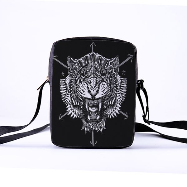 

custom men's crossbody shoulder bag canvas girl print cartoon animal boy shoulder messenger bag lady casual 23cm*17cm*5cm