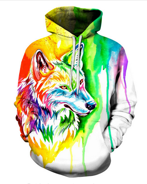 

wolf hoodies men women sweatshirts 3d animal hoodies tracksuits fashion pullover brand novelty streetwear qw010, Black