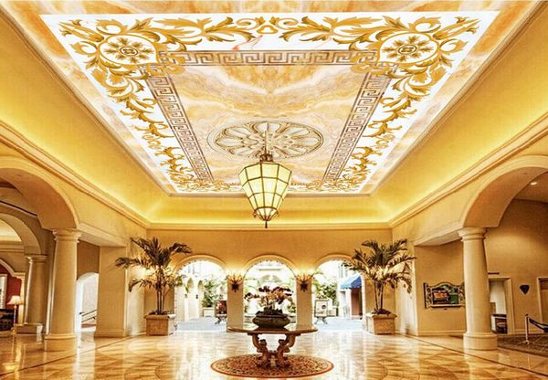 

european pattern jade ceiling fresco background ceiling murals wallpaper