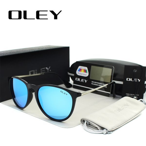 

oley polarized sunglasses women retro style metal frame sun glasses coating famous lady brand designer feminino y4171, White;black