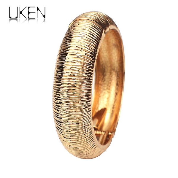 

punk rough surface metal bangles bracelets women fashion charm geometric statement cuff bracelets jewelry gift uken, Black