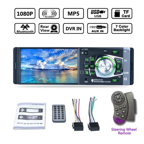 

dhl 5шт hd экран 4.1-дюймовый bluetooth автомобильный радиоприемник стерео aux mp3 mp4 mp5 плеер 1din fm (размер: как фотография шоу