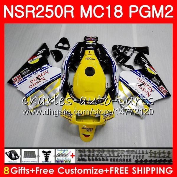 Комбинезоны для Honda NSR250R MC16 наличии желтый MC18 PGM2 NS250 88 89 78HM.58 NSR 250 R NSR250 R RR NSR250RR NSR 250R 88 89 1988 1989 комплект обтекателя