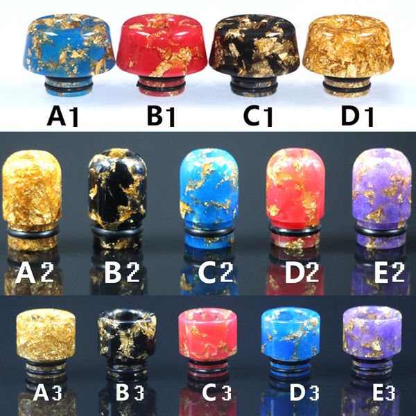 

510 Epoxy Resin Drip Tip Wide Bore Mouthpiece Starry Sky US dollar Bullet Drip Tips for 510 Atomizers Tank Acrylic packaging DHL Free