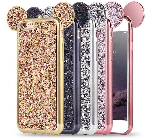 Bling Paillettes TPU Case Cover Glitter Shell Custodia in TPU per iPhone 8 Plus iPhone 6S 7 X Plus Samsung S8 Plus