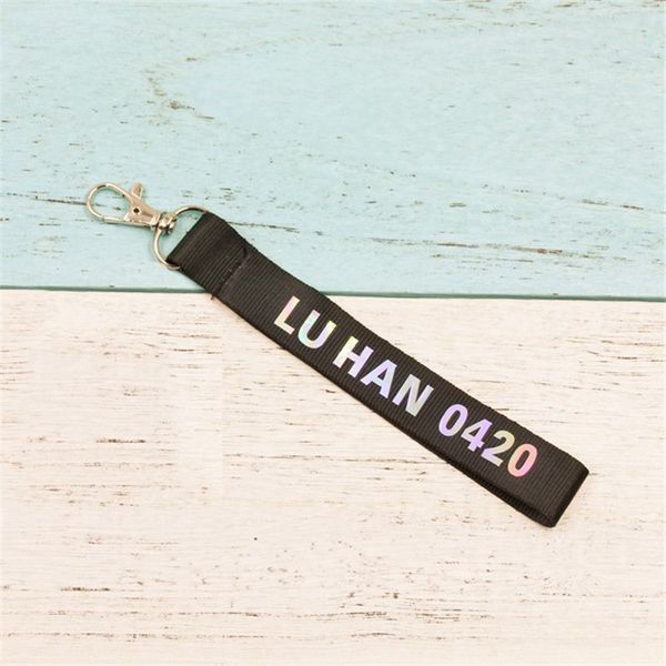 

youpop kpop exo luhan lu han reloaded discoloration name key chain k-pop key ring pendant keyring keychain, Silver