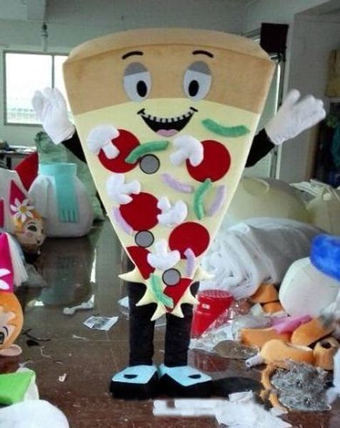 

2018 happy pizza mascot costume for to wear for sale, Red;yellow