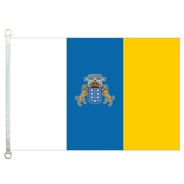 

good flag]canary islands flags banner 3x5ft-90x150cm 100% polyester country flags, 110gsm warp knitted fabric outdoor flag