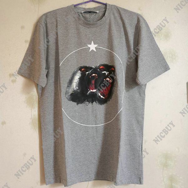 

fashion designer brand clothing t-shirt men monkey orangutan brother round star print cotton women tshirt tee t shirt, White;black