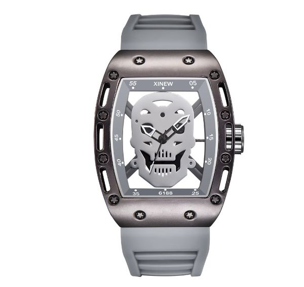 

Лучшие Продажи Мужские Роскошные Часы Скелет Полые Голова Призрака Военные Часы
