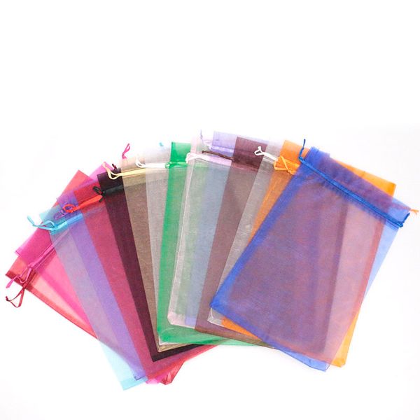 

organza bag multi colors beige green blue purple yellow orange 15 color favor jewelry display gift packaging organza gift bag, Black;white