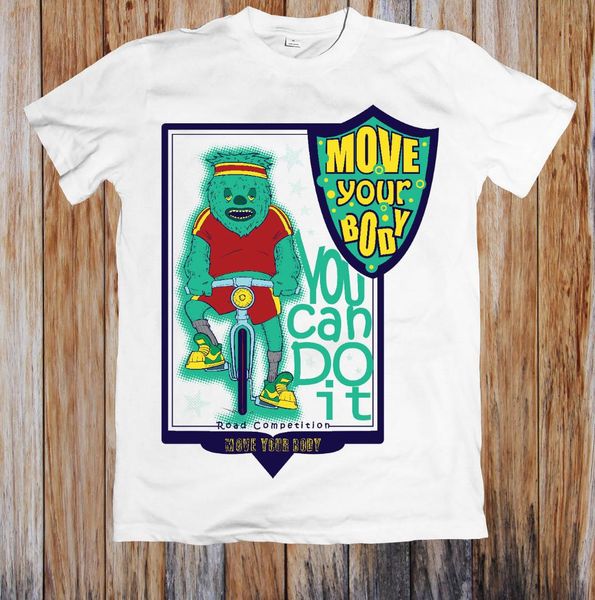 

move your body you can do it funny t-shirt, White;black