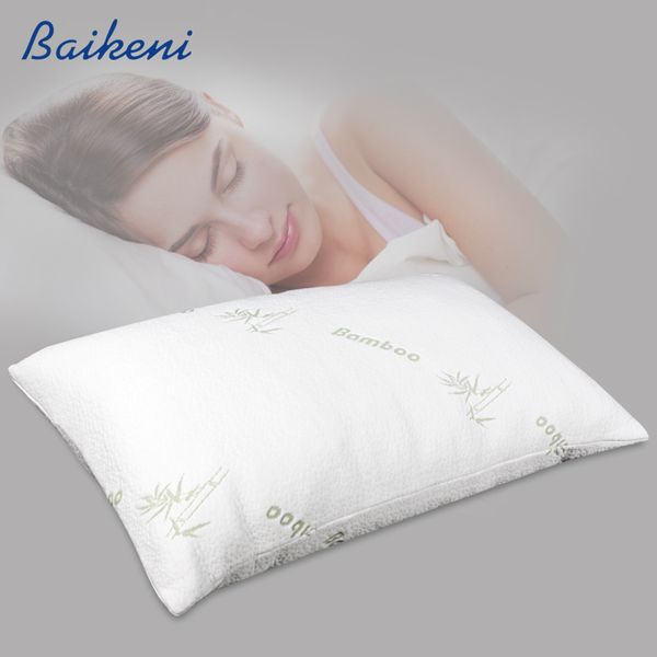 

70*48cm bread shredded memory foam pillow cervical vertebra neck pillow bedding compress with bamboo fiber pillowcase