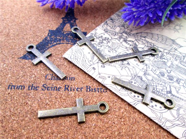 

75pcs--23*11mm antique bronze two side sideways cross charms diy charms pendants, Bronze;silver