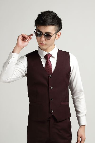 

2017 people professional fashion business and leisure suit purple vest, Black;white
