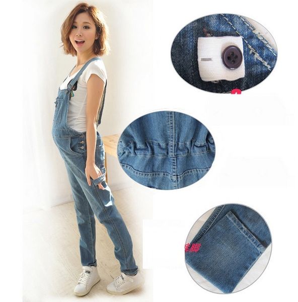 

new fashion the new spring and summer 2017 dress materniti bib overalls for women maternity rompers and jumpsuits, White