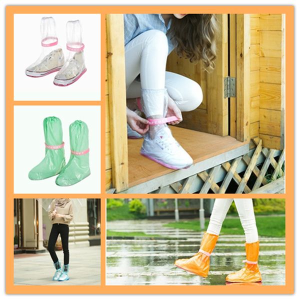 

2017 reusable rain shoes cover thicken waterproof boots cycle rain flat slip-resistant overshoes 1 pairs 9zcf097