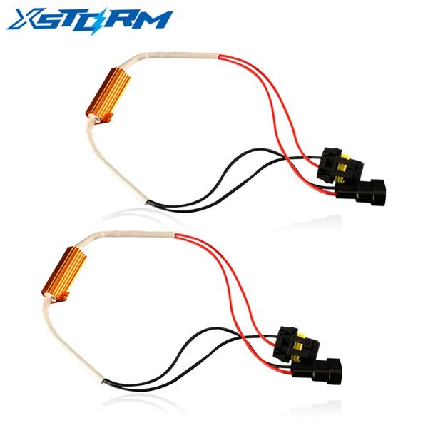 

2pcs h4 h7 h8 h11 9005 hb3 9006 hb4 led bulb decoder resistor 50w canbus error canceller wire harness adapter for car fog light
