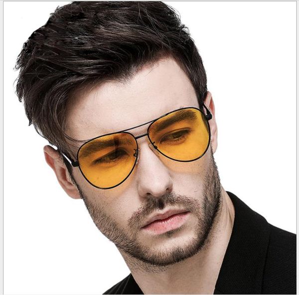

color changing polarizing sunglasses, male psensitive anti ultraviolet sunglasses, driver's driving glasses for day and night, White;black