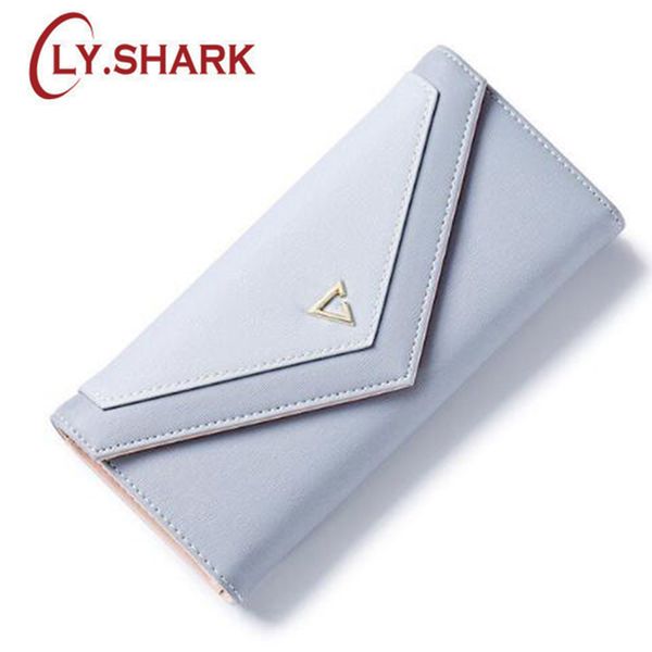 

ly.shark new envelope wallet women, long pu leather buckle fashion design wallet mobile coin wild, Red;black