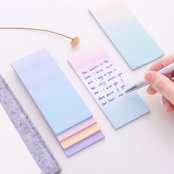 

gradient light color memo pad n times sticky notes escolar papelaria school supply bookmark label