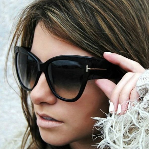 

new vintage gradient points sun glasses tom high fashion designer brands for women sunglasses cateye oculos de sol feminino, White;black