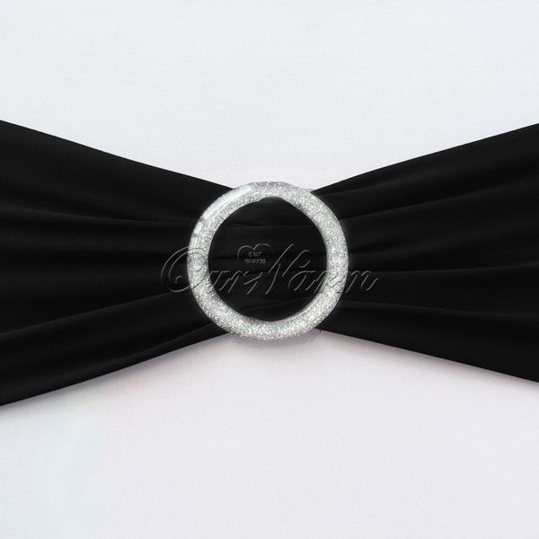 

wholesale-black 6"*28" stretch chair cover lycra spandex with buckle slider replace chair sash bow wedding party supply decor