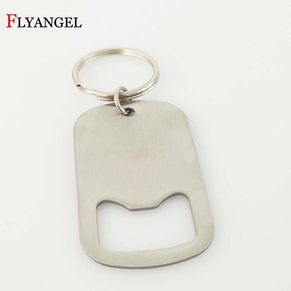 

creative stainless steel beer bottle opener small portable home kitchen tools gadgets pocket small bar beverage keychain keyring, Silver