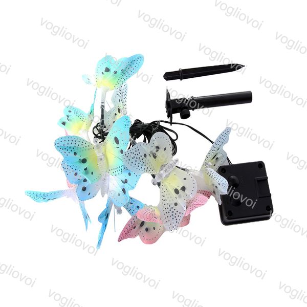 Solar Butterfly String Light 4m 12 Led Butterfly Fairy String Light Four Colors Waterproof Christmas Wedding Party Holiday Garden Dhl String Lights