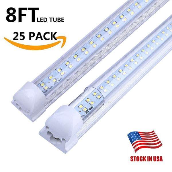 Tubo LED T8 de fileira dupla 4FT 28W 8FT 72W 7200LM SMD2835 Lâmpada LED integrada 4 pés 8 pés iluminação led fluorescente