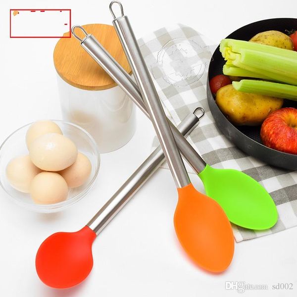 

non stick shovel with stainless steel handle silicone soup spoon sturdy wall hanging hook design scoop for home 4 5mr dd