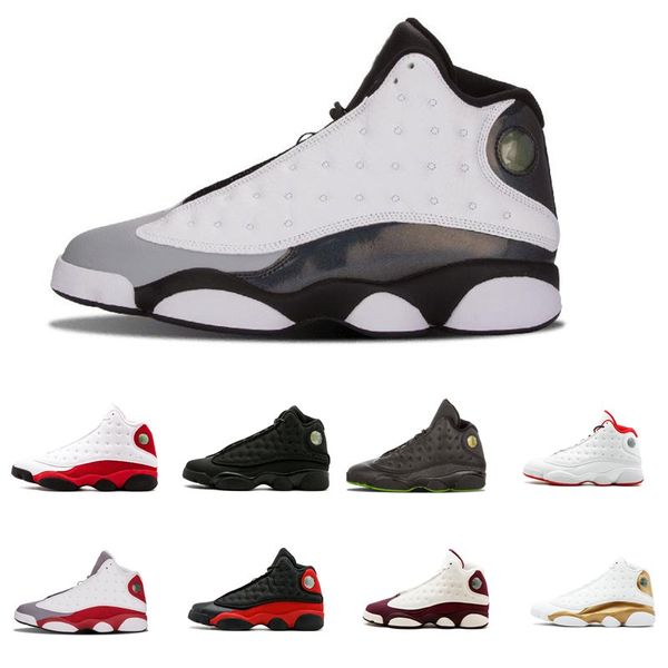 

2018 mens basketball shoes 13 bred black true red history of flight dmp discount sports shoe women sneakers 13s black cat, White;red