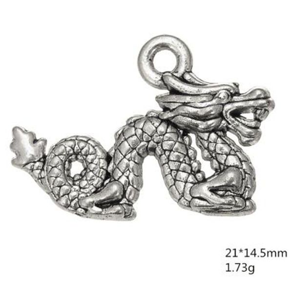 

alloy dragon animal charms 2 sides, Bronze;silver