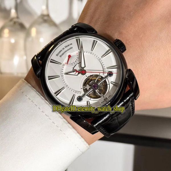 

высокое качество luxury new tonda 42 yourbillon pf600696.01 белый циферблат tourbillon автоматическая мужские часы черный кожаный чехол реме, Slivery;brown