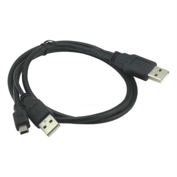 

10pcs/lot usb 2.0 a to mini usb 5pin data cable y splitter external power cable for mobile external hard drive