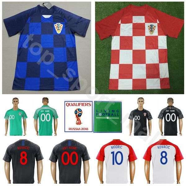 

men soccer 8 kovacic jersey hrvatska 2018 world cup 5 corluka 6 lovren 18 rebic brozovic football shirt kits custom name number white, Black;yellow