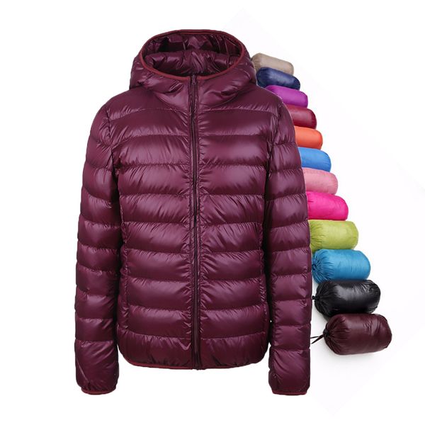 Acheter Hiver Ultra Léger Femmes Manteaux À Capuche 90 2019 Femmes Hiver Duck Down Veste à capuche manteau grosse