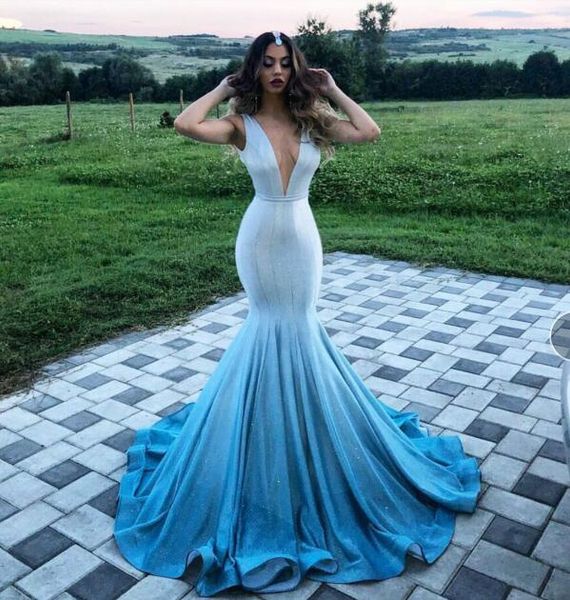 

evening dress long dress gradient color bue trumpet sleeveless v_neck chiffon sequins prom dresses cocktail party dresses evening dresses, Red