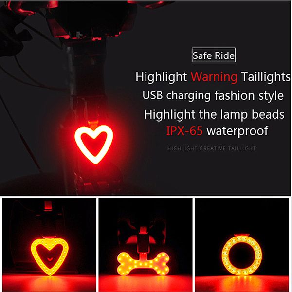 

new creative cool cycling 24 led 5 modes usb charging mtb bike tail tube saddle lamp bicycle rear warning light accessories
