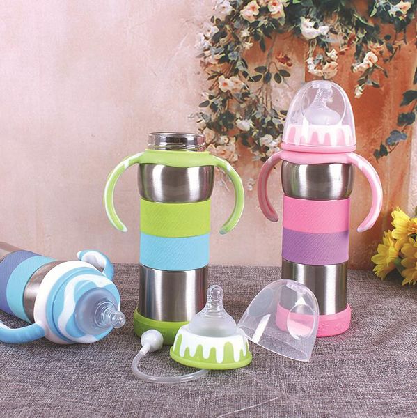 Crianças aço Inoxidável tumbler garrafa de água 280 ML Bebê Mamadeira Garrafa De Leite Infantil Copo De Água Do Bebê Crianças inquebrável isolado xícara de viagem