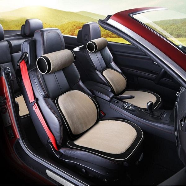 

auto car seat cover universal fit 5 seat suv sedans front/back seat mats automotive pillow/waist cushion/pad plush short fur