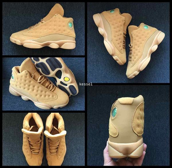 

2018 wheat 13 xiii basketball shoes for men,mens 13s basket ball sports outdoor sneakers trainers size 8-13