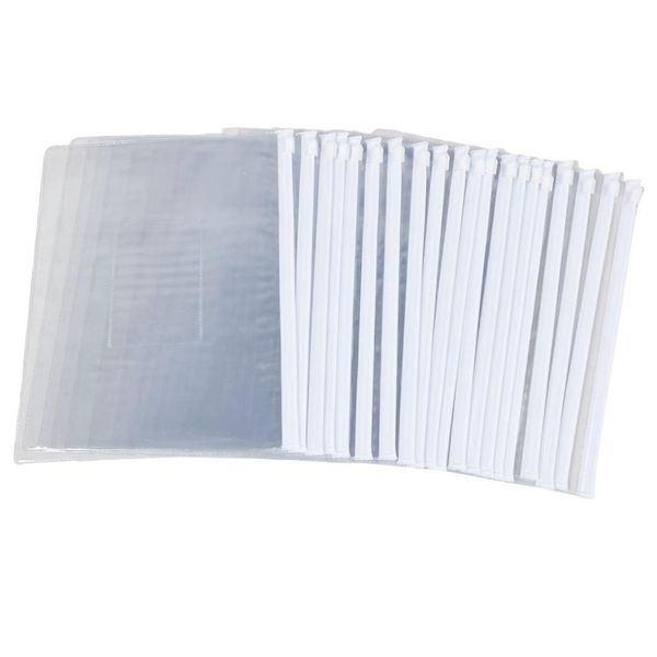 

scll white clear size a5 paper slider zip closure folders files bags 20 pcs