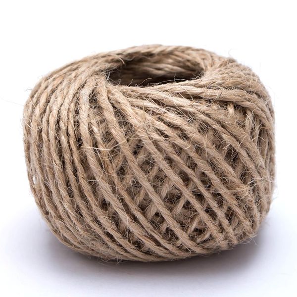 

woven 30m/roll natural rope diy tag label hang rope wedding home decorative twine jute string gardening cord, Black;white