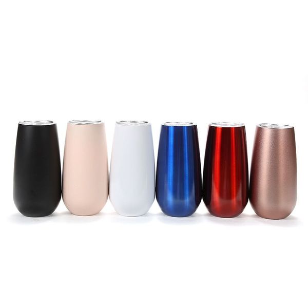 

6oz tainle teel tumbler wine gla e multi color double wall in ulation vacuum travel mug car cup with clear lid